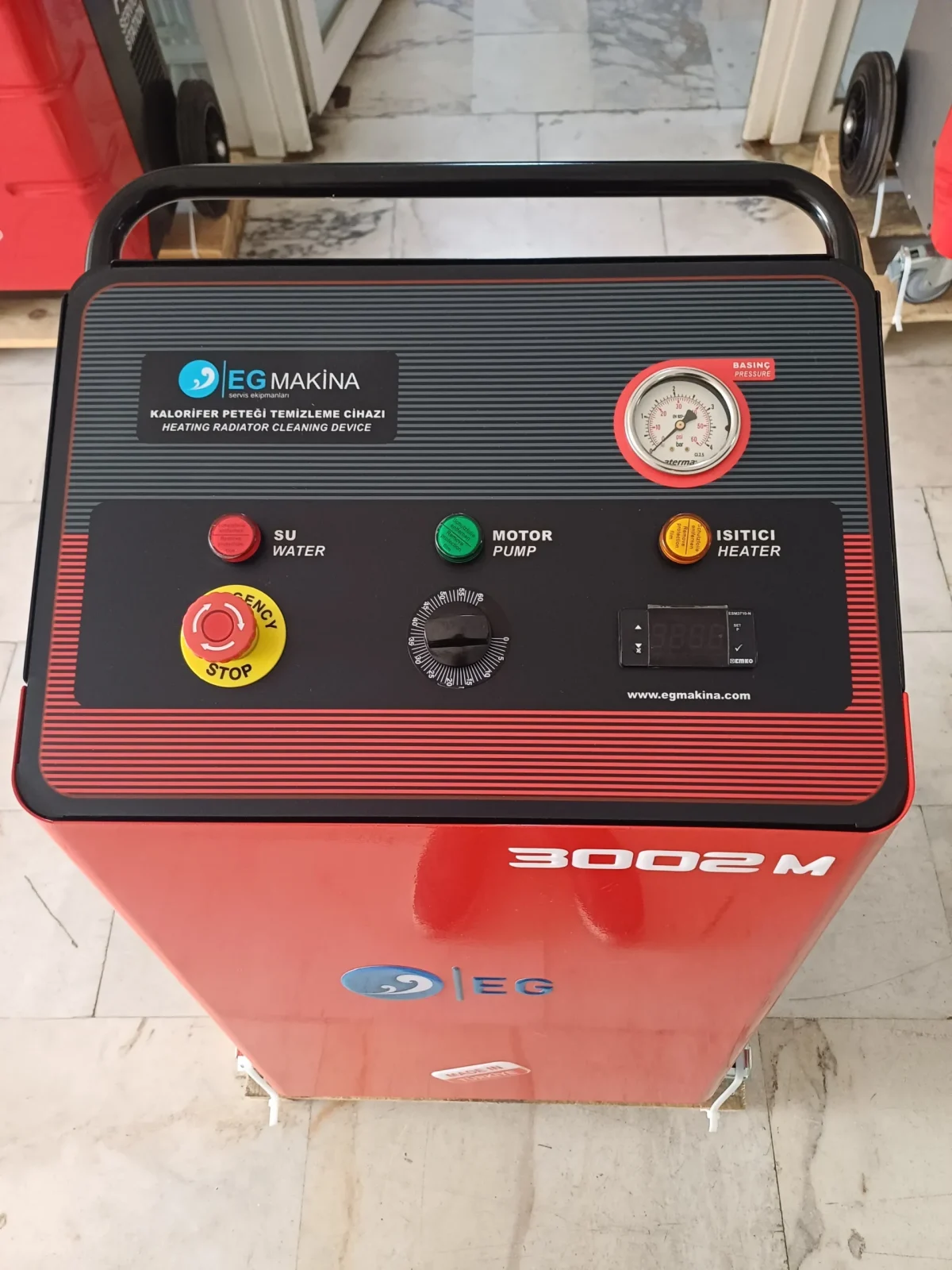 EG 3002M kalorifer peteği temizleme makinesi kontrol paneli