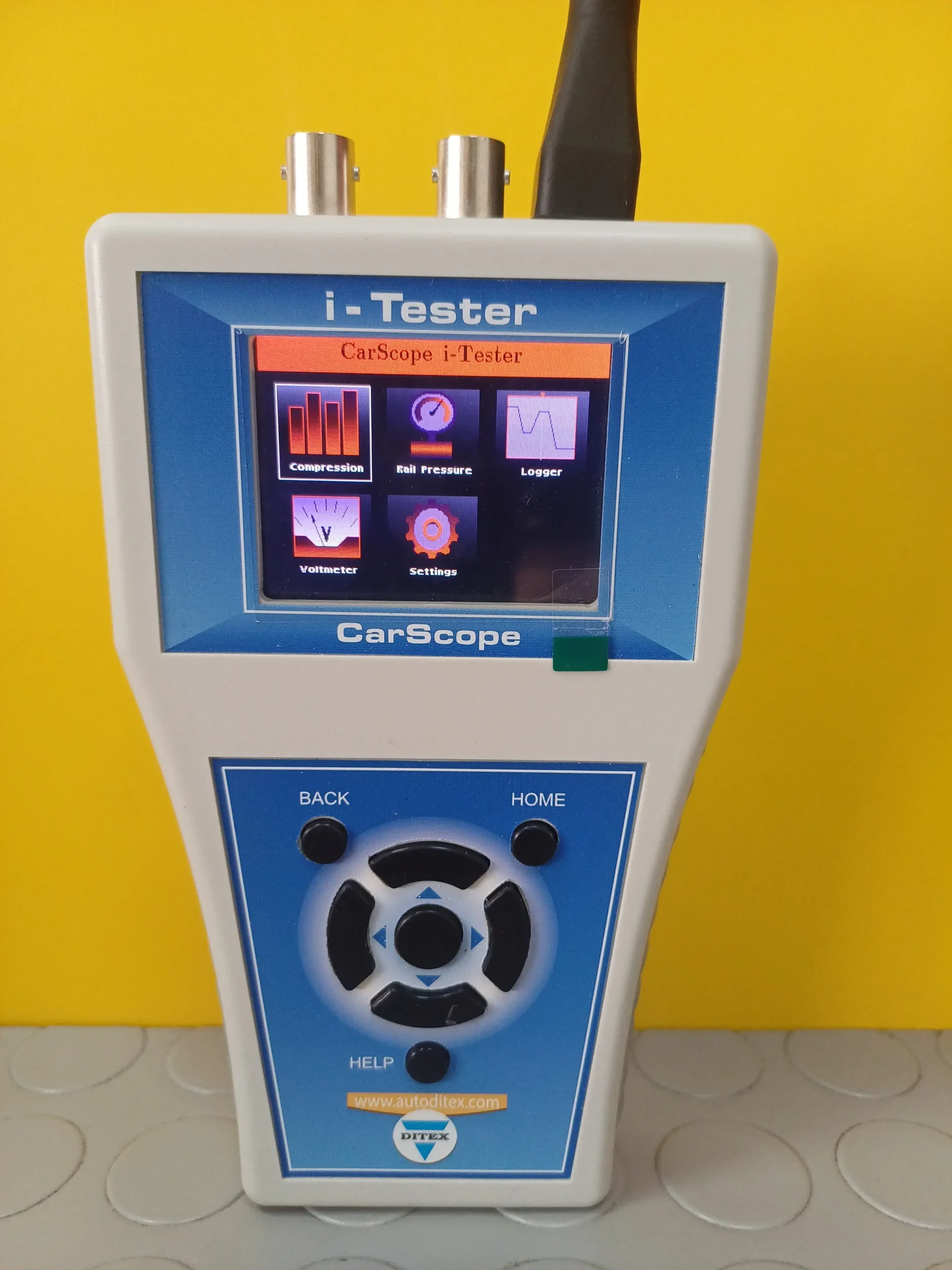 CarScope i-Tester elektronik motor kompresyon test cihazı ana menü ekranı